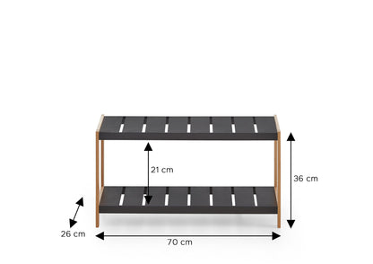 Francis Shoe Rack in Black Solid Wood