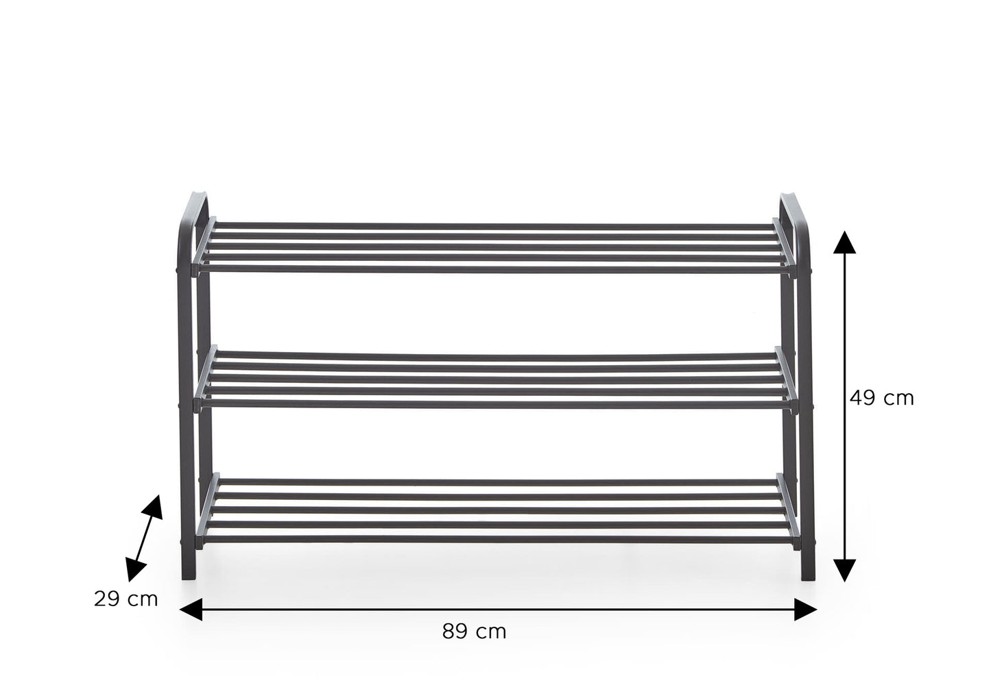 Shoe Rack Manfred in Black Metal