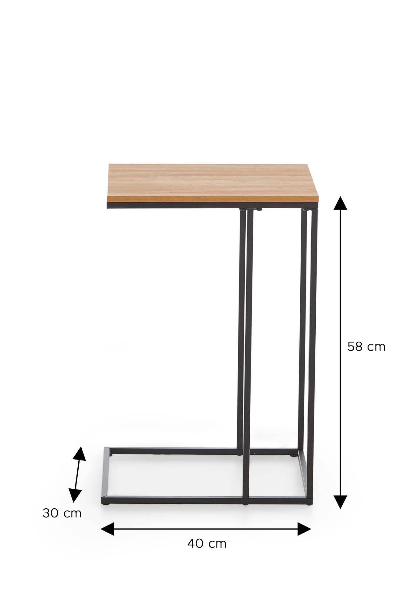 Homes & Jones Beistelltisch mit Tischplatte & schwarzem Metallgestell