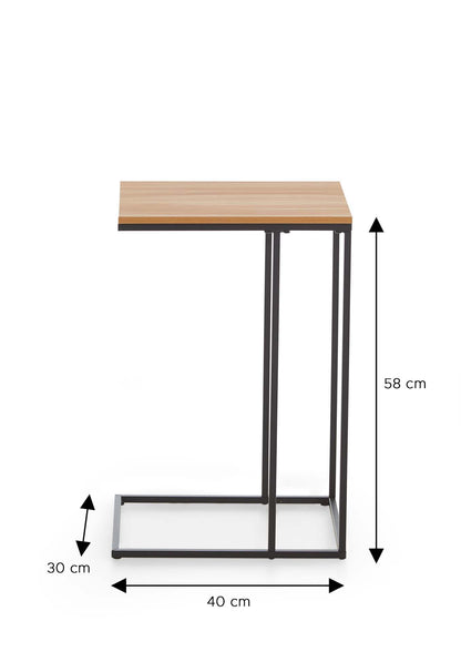Homes & Jones Beistelltisch mit Tischplatte & schwarzem Metallgestell