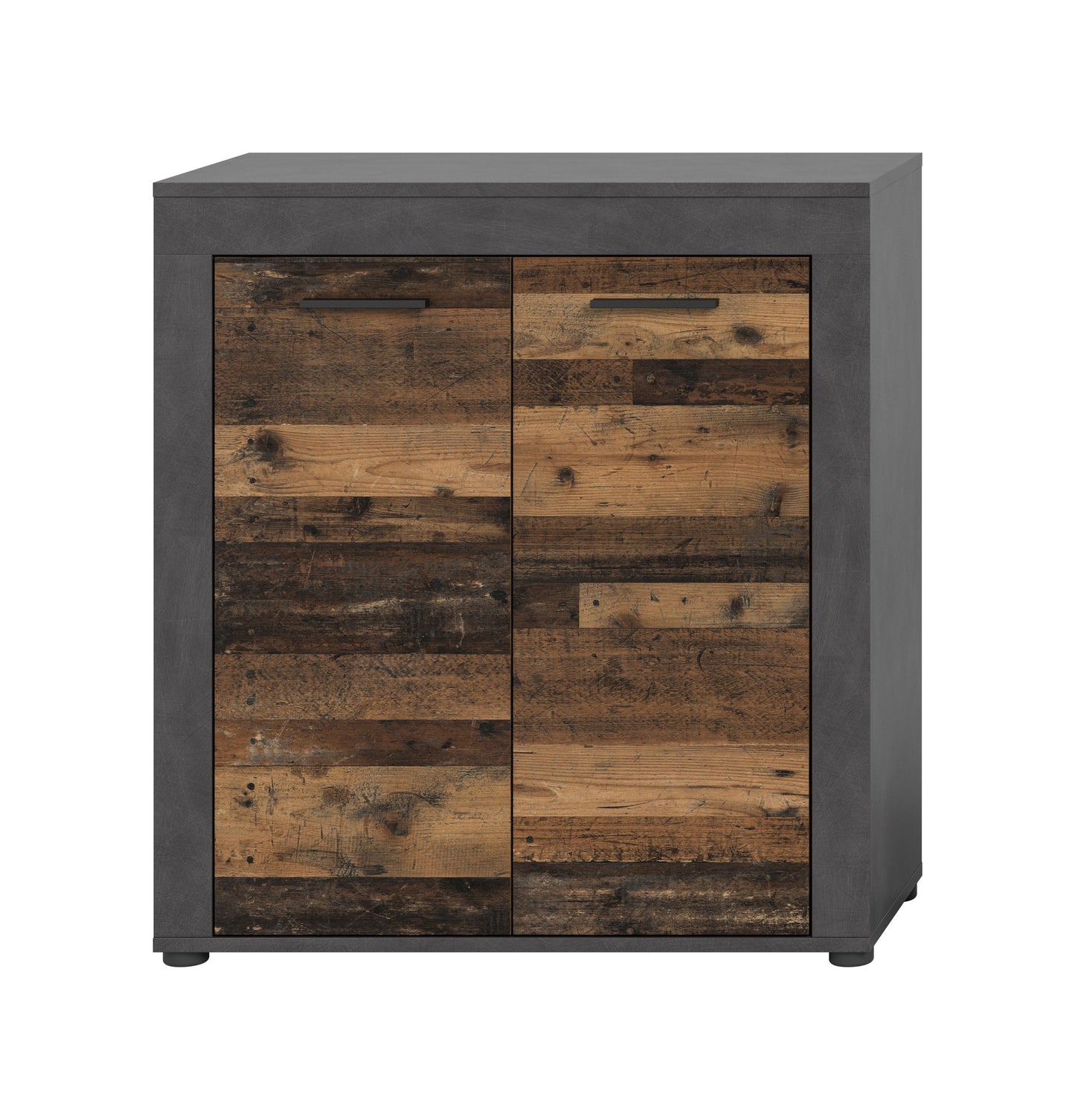 Highboard JAM (L/H/P : env. 80/88/35 cm) en imitation chêne Wotan/gris