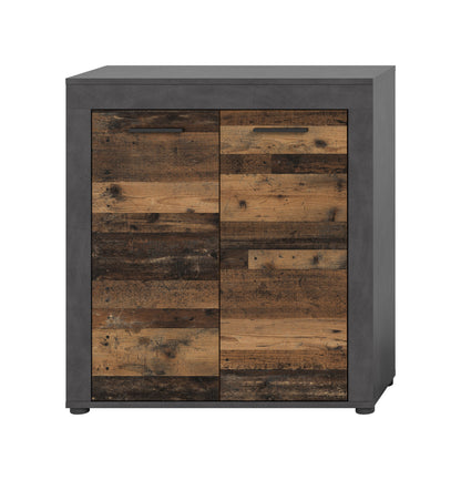 Highboard JAM (L/H/P : env. 80/88/35 cm) en imitation chêne Wotan/gris