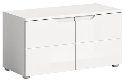 Banquette SOLERO (L/H/P : env. 80/43/37 cm) en blanc/blanc brillant
