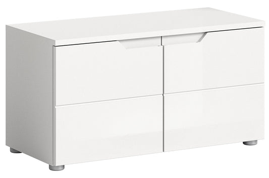 Banquette SOLERO (L/H/P : env. 80/43/37 cm) en blanc/blanc brillant