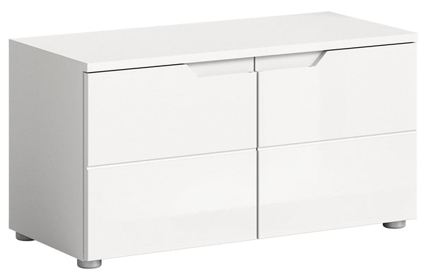 Banquette SOLERO (L/H/P : env. 80/43/37 cm) en blanc/blanc brillant