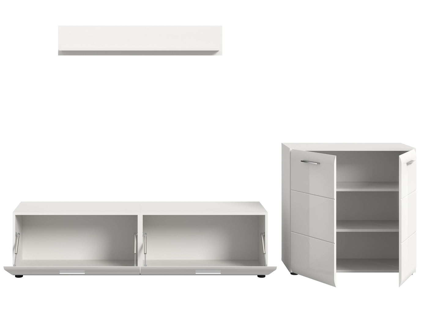 Homes & Jones Wohnwand 3-tlg., TV Möbel Anbauwand, TV bis 70 Zoll geeignet