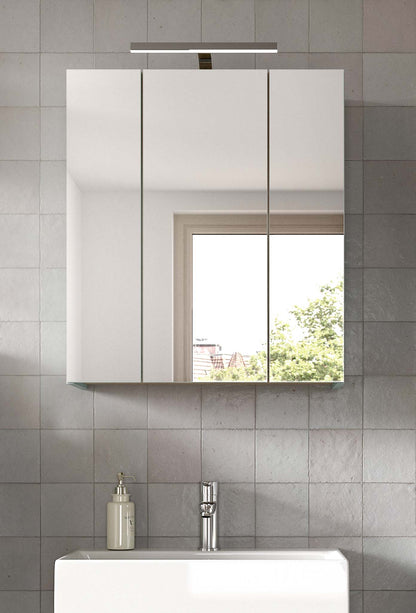 Armoire de toilette avec éclairage STAR (L/H/P : env. 60/68/19 cm) en chêne clair/verre miroir