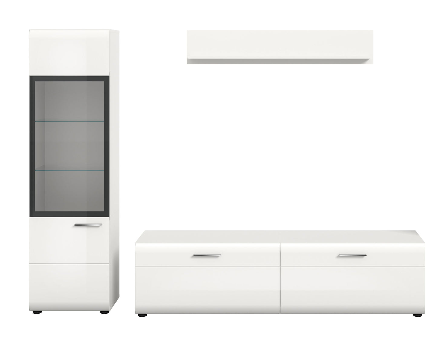 Homes & Jones Wohnwand 3-tlg., TV Möbel Anbauwand, TV bis 70 Zoll geeignet