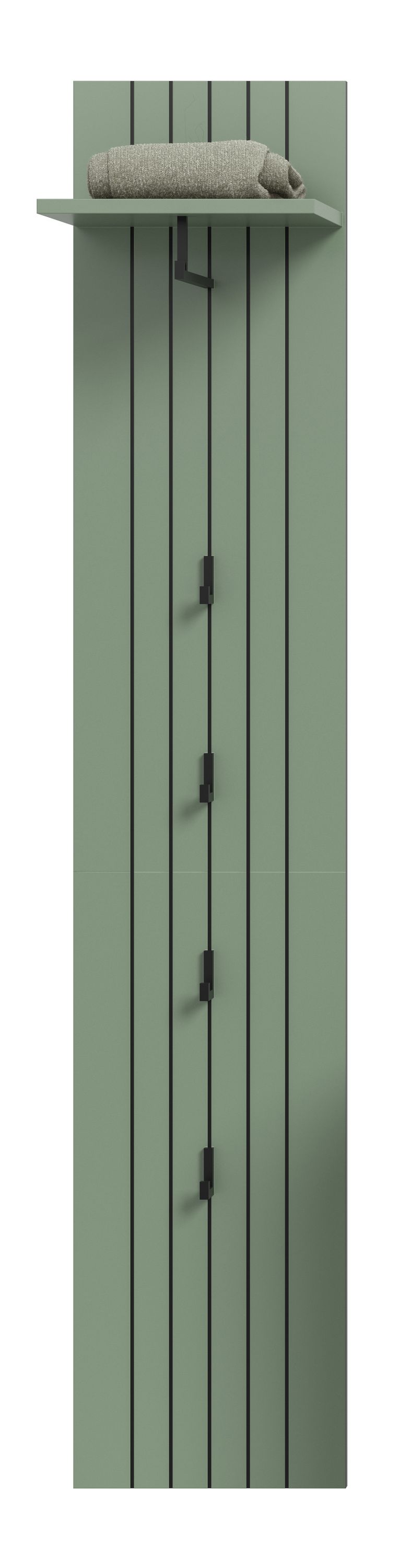 Coat Rack Panel STATION (W/H/D: approx. 31/160/27 cm) in Smoke Green/Smoke Green