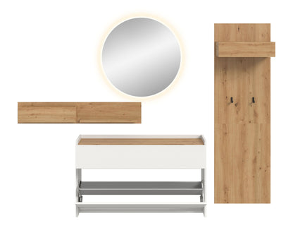 Homes & Jones Garderobe 4-tlg. inkl. Beleuchtung, Dielenmöbel-Flurmöbel