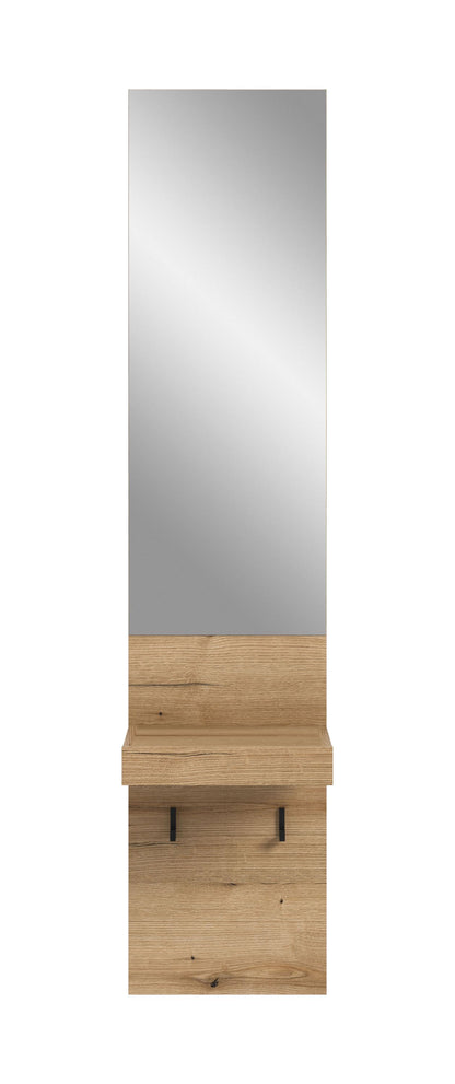 Coat Rack/Mirror Panel NARO (W/H/D: approx. 35/160/37 cm) in Evoke Oak finish/Evoke Oak finish