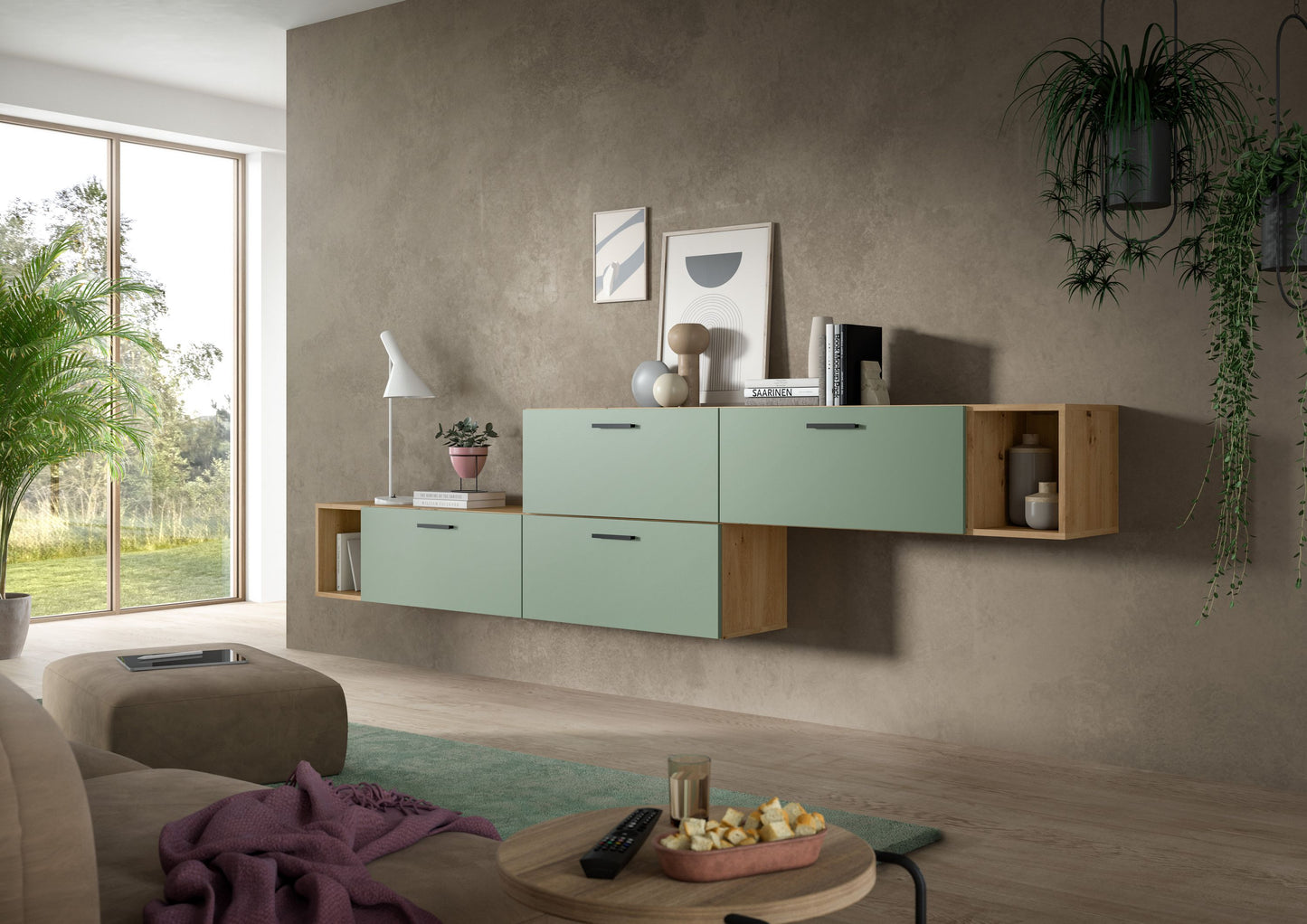 Homes & Jones Wohnwand 2-tlg. TV Möbel Modular Lowboard, Wohnzimmerschrank