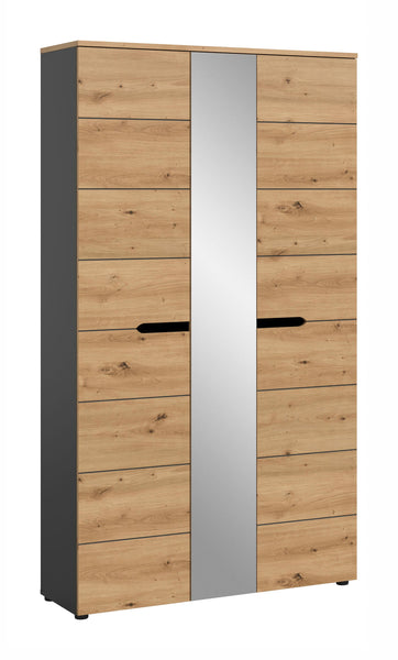 Garderobenschrank CANU (B/H/T: ca. 105/190/37 cm) in Basalt grau/Artisan Nachbildung