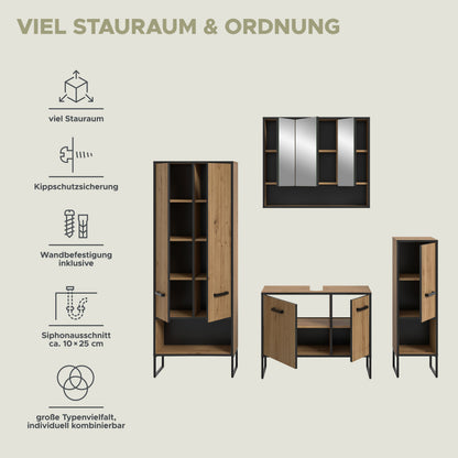Infografik zu Stauraum & Ordnung: Schrankaufteilung, Kippsicherung und Wandbefestigung