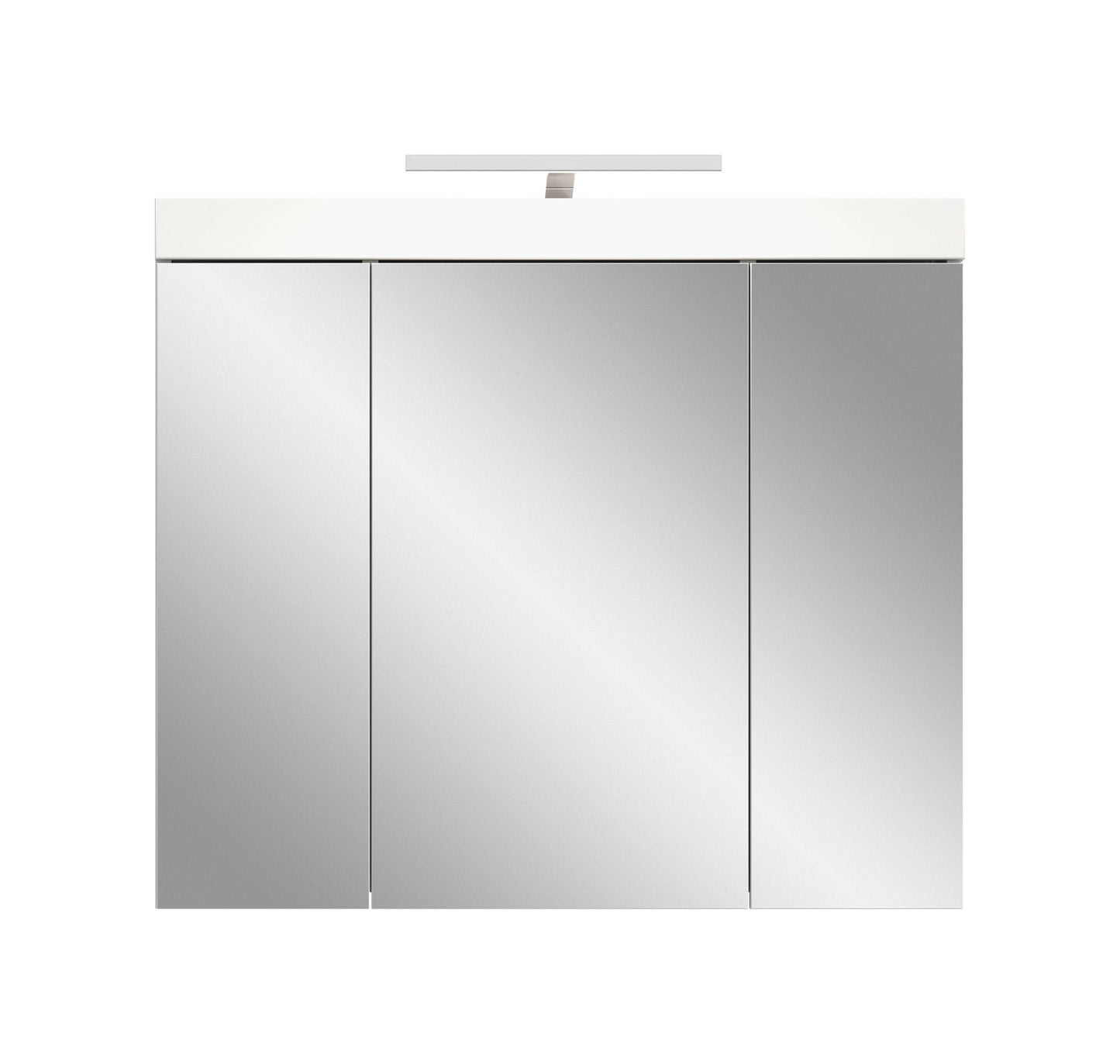 Viana Spiegelschrank inkl. Beleuchtung (B/H/T: 80x70x18 cm) in Spiegelglas und Weiß