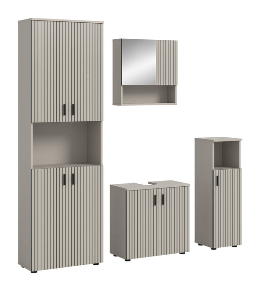 Ensemble de salle de bain MONE (L/H/P : env. 180/192/30 cm) en cachemire/cachemire