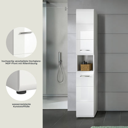 Homes & Jones Badhochschrank schmal 30 cm breit, Badschrank, Badmöbel