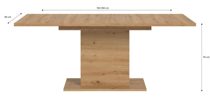 Homes & Jones Esstisch 150x76x90 cm, Esszimmertisch-Tisch mit Säulen Gestell