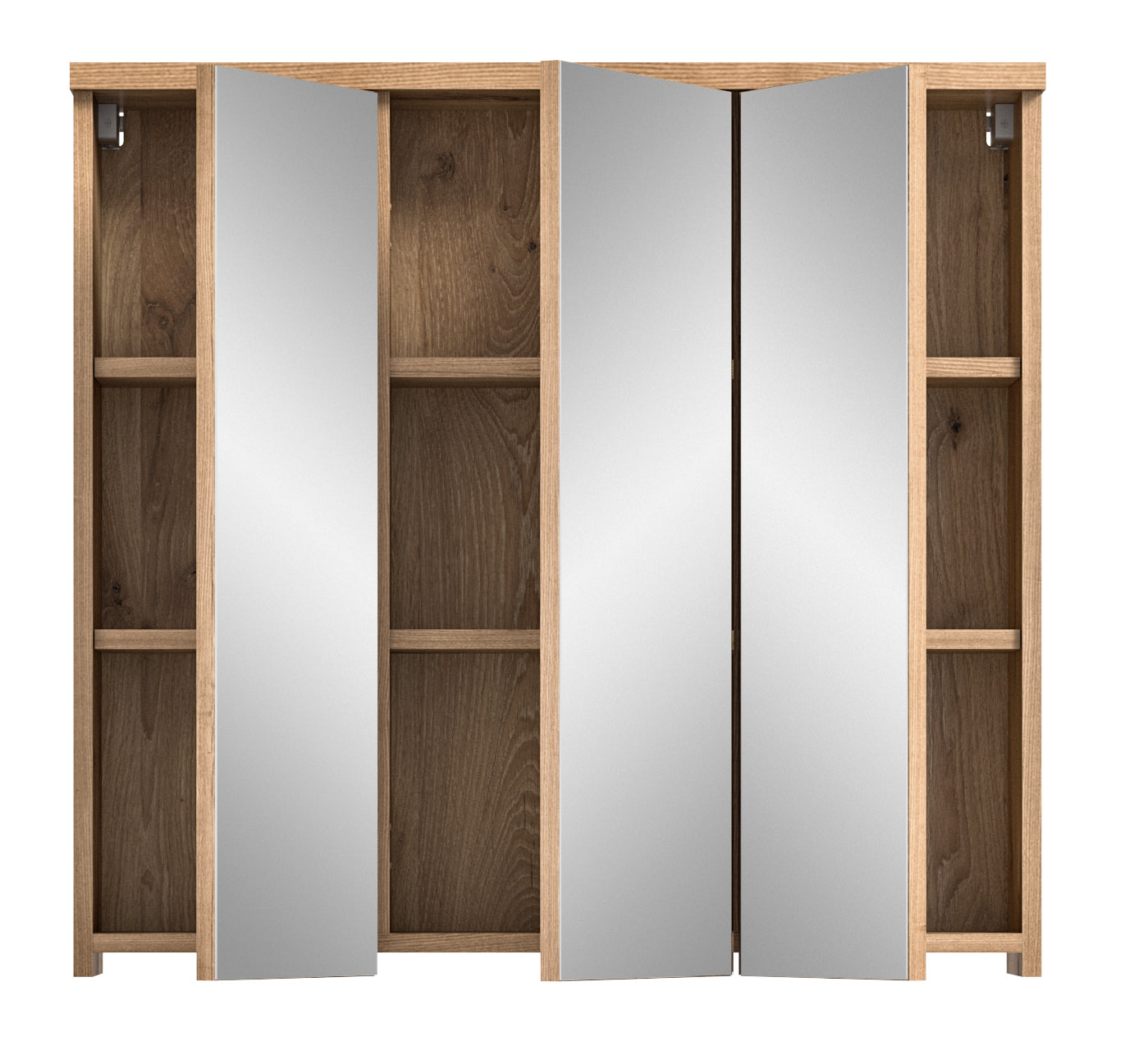 Armoire de toilette GRADO (L/H/P : env. 75/80/20 cm) en imitation Chêne Nox/façade miroir
