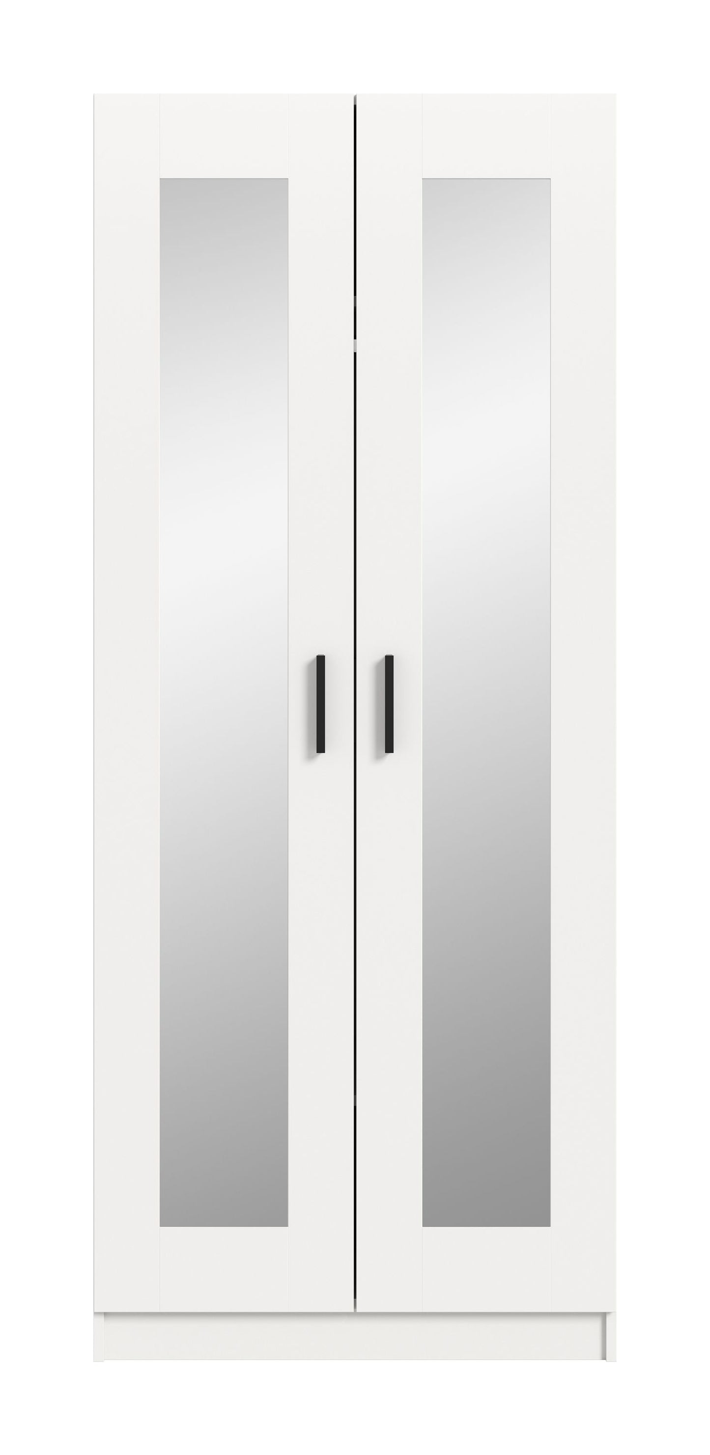 Homes & Jones Kleiderschrank weiß 80 cm breit 2-türig, Schlafzimmerschrank
