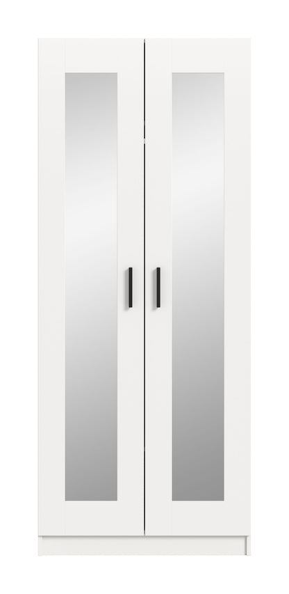Homes & Jones Kleiderschrank weiß 80 cm breit 2-türig, Schlafzimmerschrank