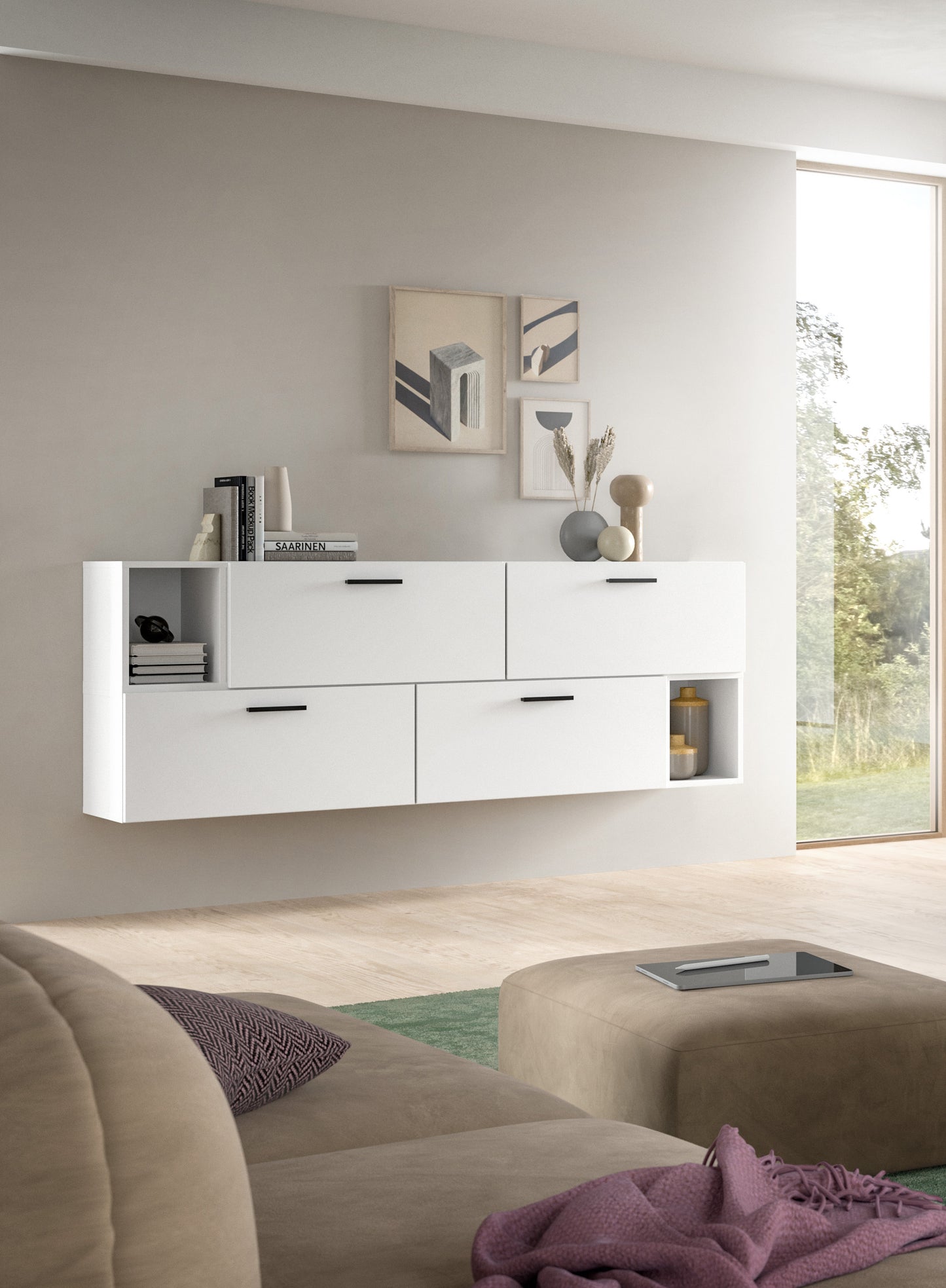 Homes & Jones Wohnwand 2-tlg. TV Möbel Modular Lowboard, Wohnzimmerschrank