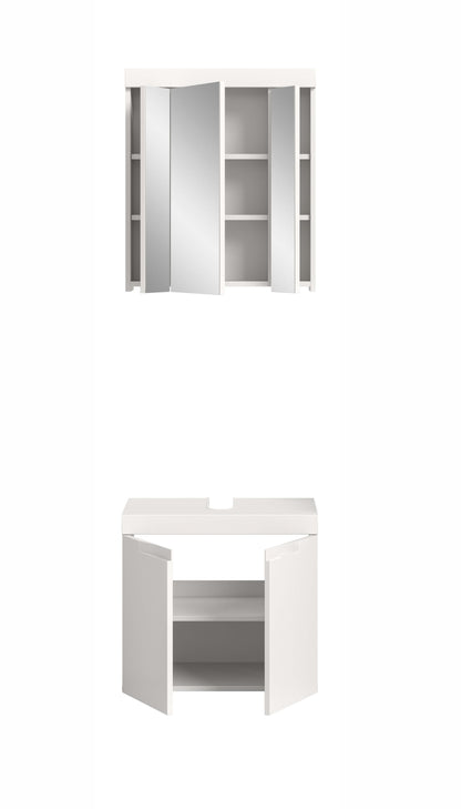Viana Badkombination (B/H/T: 60x194x34 cm) in Weiß matt und Weiß