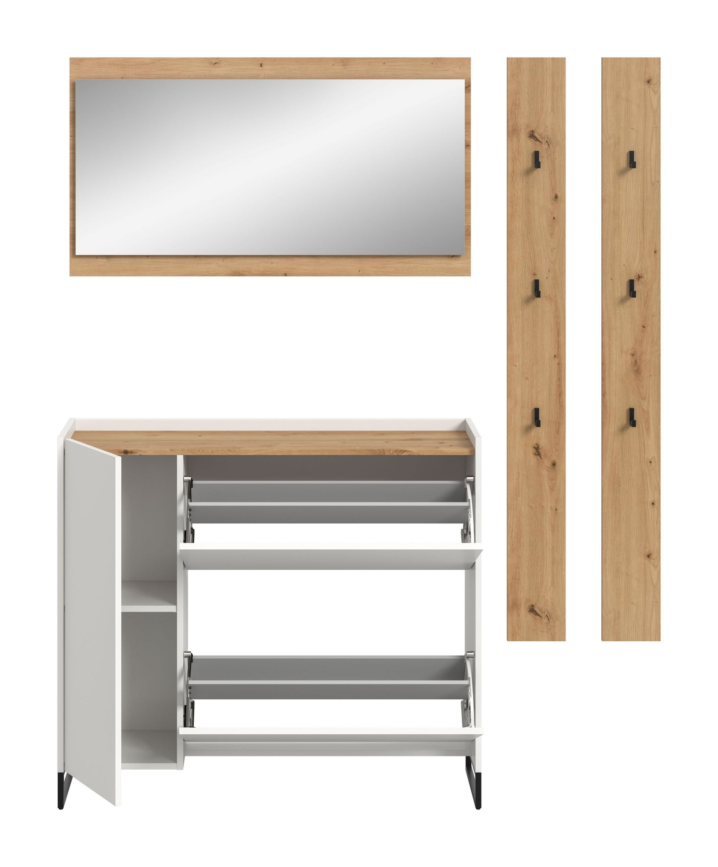 Homes & Jones Garderobe 4-tlg., Garderobenkomplettset, Dielenmöbel-Flurmöbel