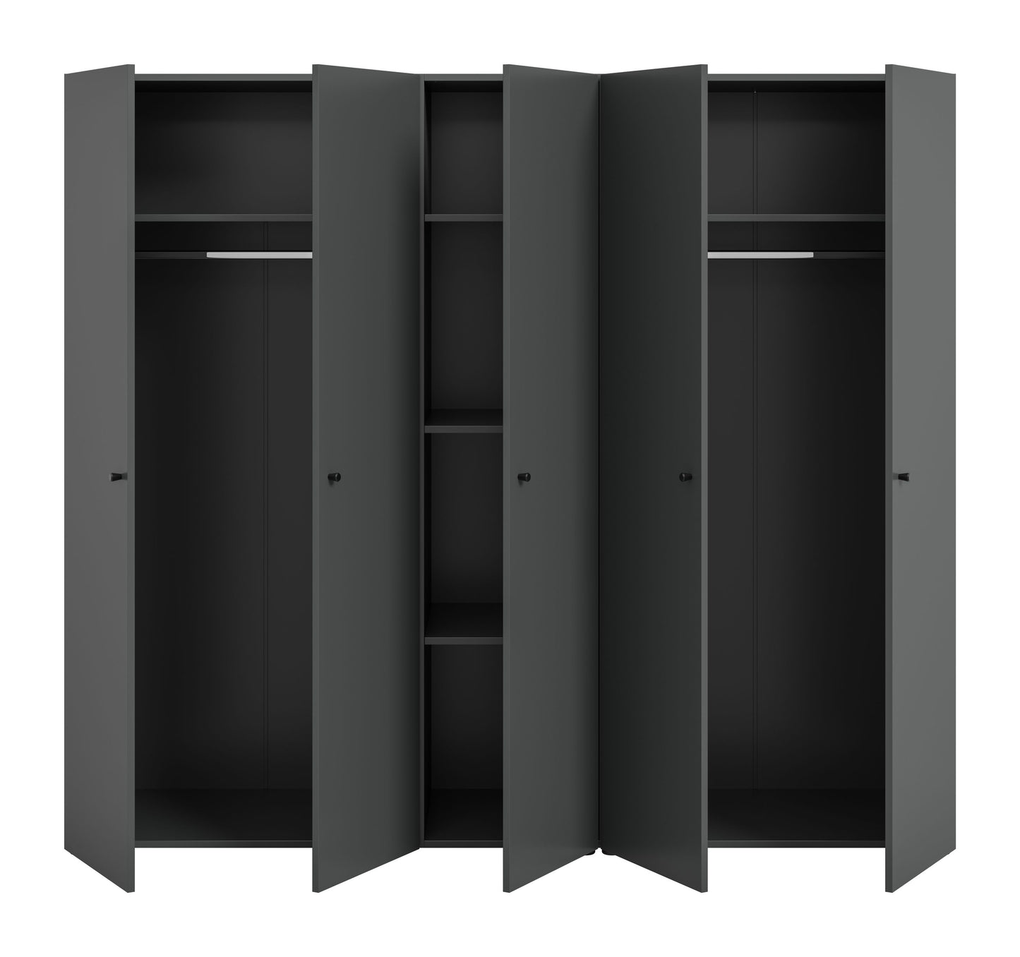 Combinaison d'armoires DARWIN (L/H/P : env. 200/176/51 cm) en anthracite/anthracite