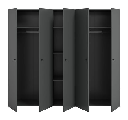 Combinaison d'armoires DARWIN (L/H/P : env. 200/176/51 cm) en anthracite/anthracite