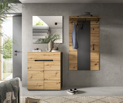 Ensemble de vestiaire CANU (L/H/P : env. 175/190/37 cm) gris Basalte/vert Smoke Green