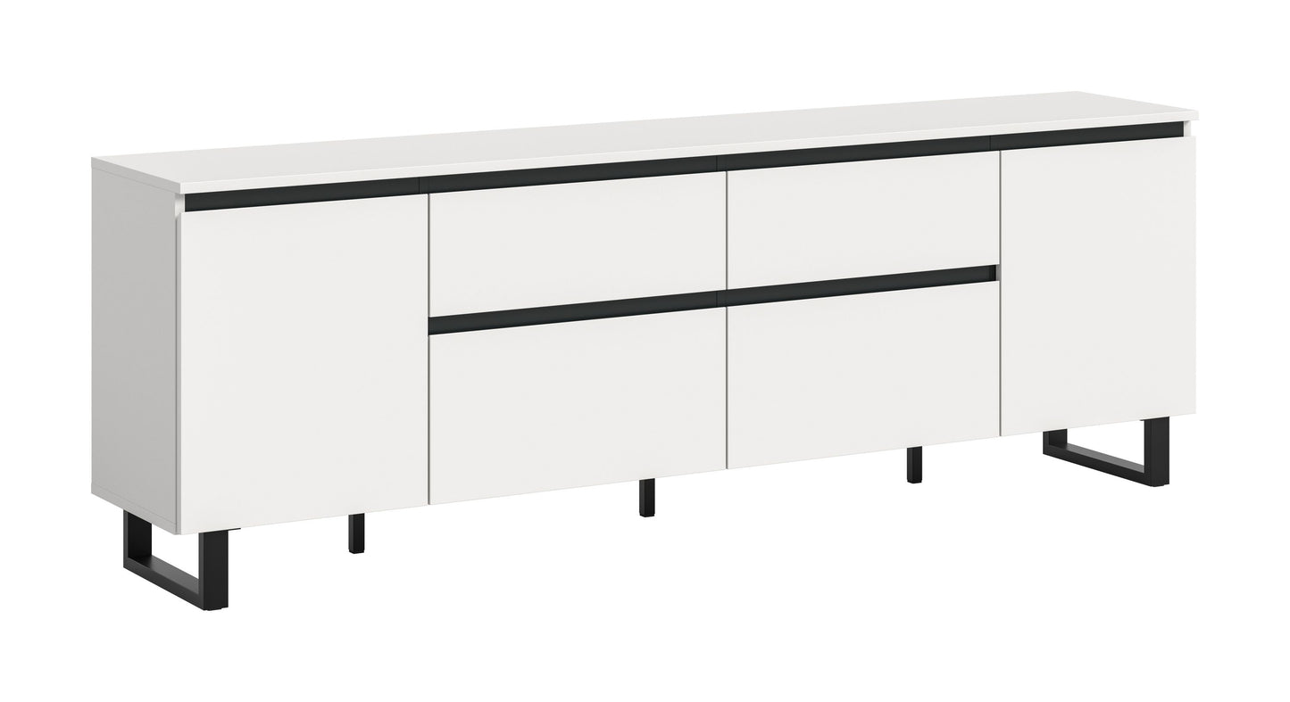 Meuble bas TV TOMASA (L/H/P : env. 188/65/36 cm) en imitation chêne Evoke/imitation chêne Evoke