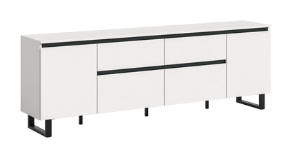 Meuble bas TV TOMASA (L/H/P : env. 188/65/36 cm) en imitation chêne Evoke/imitation chêne Evoke
