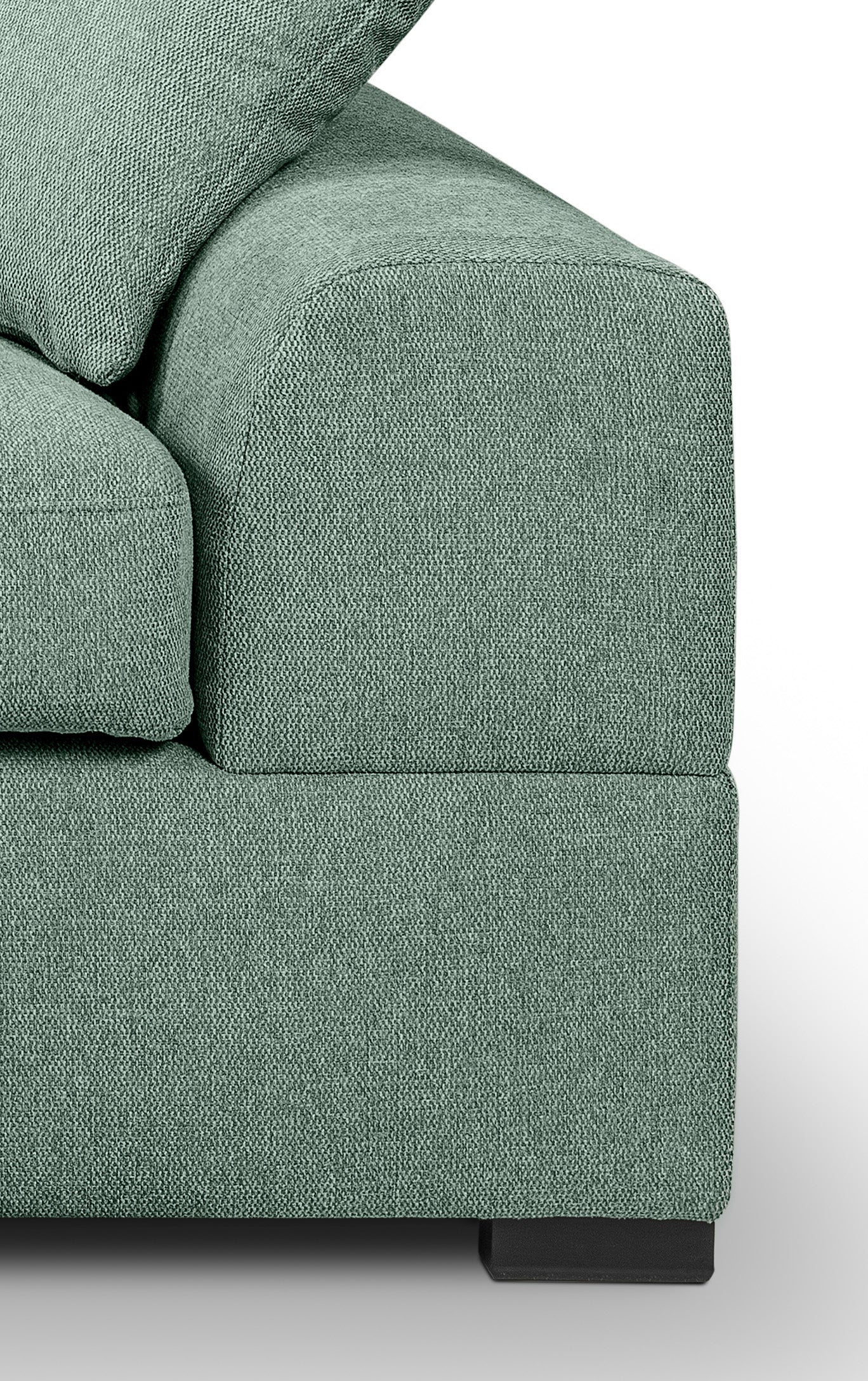Canapé d'angle Veda – Élégant canapé rembourré en forme de L avec tissu structuré