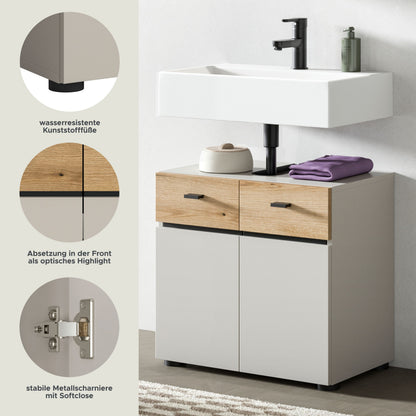 Homes & Jones Waschbeckenunterschrank 60 cm breite, Badezimmerschrank, Badmöbel