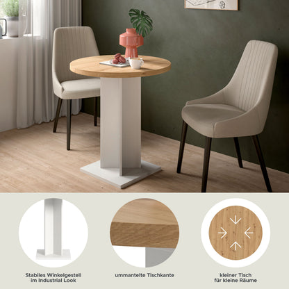 Homes & Jones Esstisch 70x76x70 cm, Esstisch klein, Bistrotisch, Tisch klein