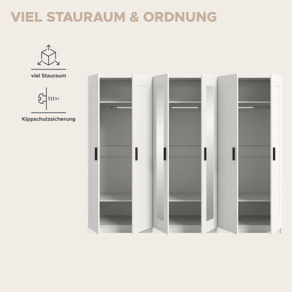 Combinaison d'armoires VISBY (L/H/P : env. 240/194/56 cm) en blanc/blanc