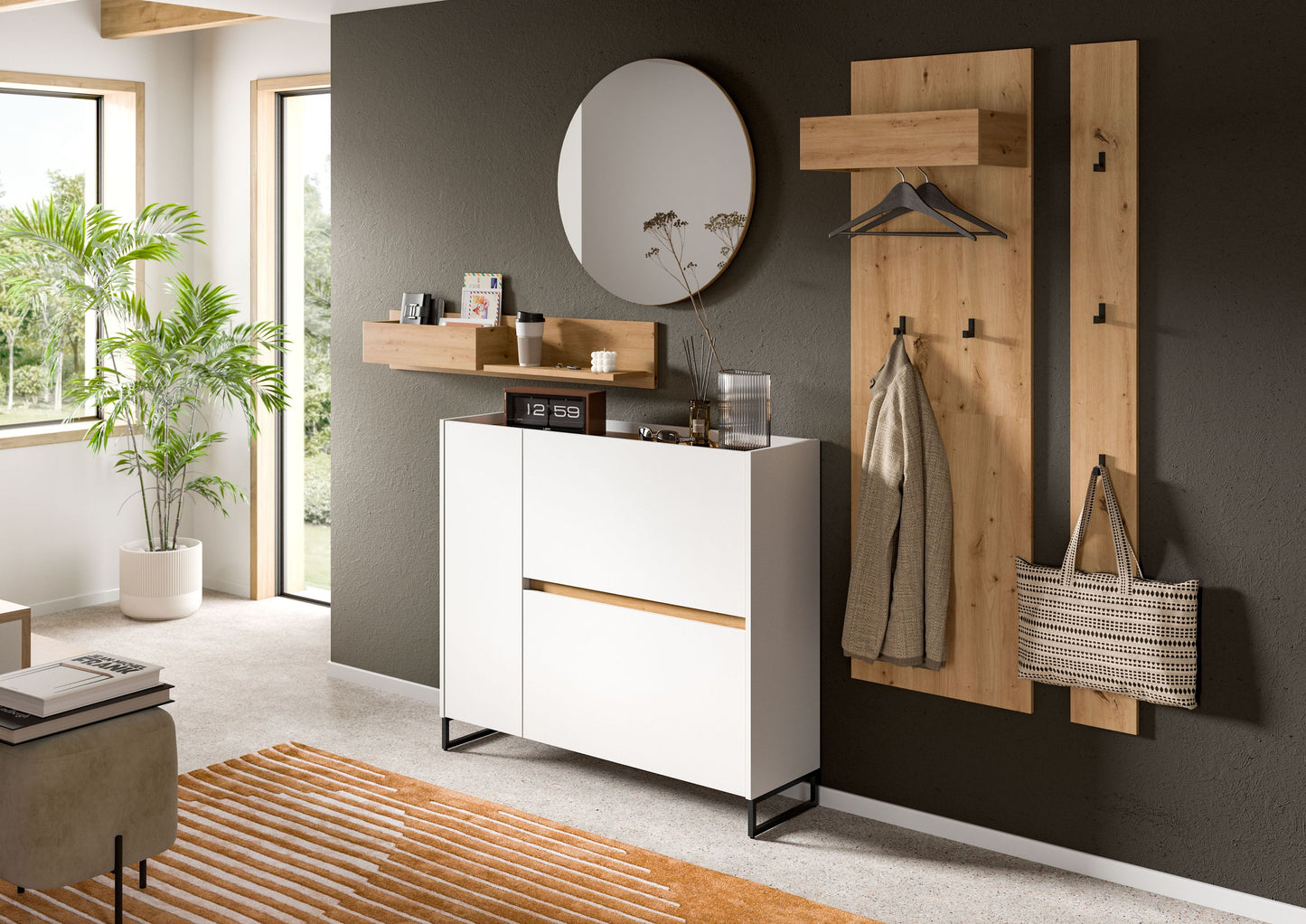 Homes & Jones Garderobe 5-tlg., Garderobenkomplettset, Dielenmöbel-Flurmöbel