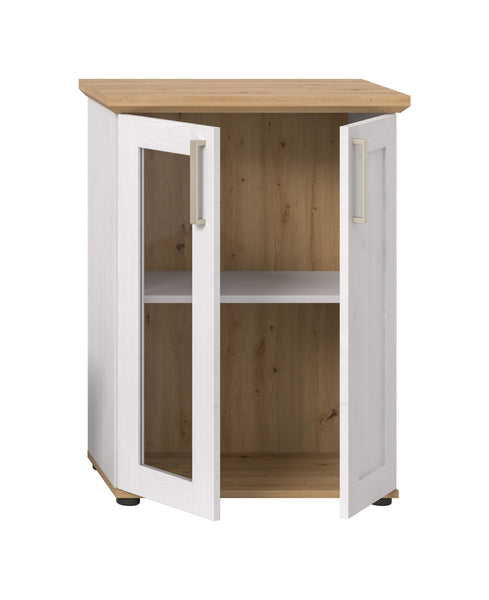 Vitrine VERONA (L/H/P : env. 64/88/37 cm) en imitation mélèze Sibiu/imitation mélèze Sibiu