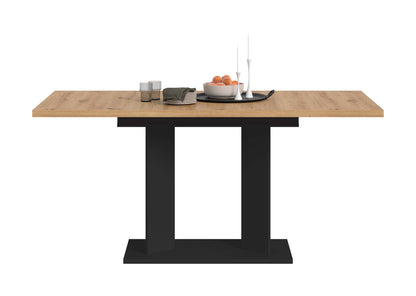 Table de salle à manger GUSTAV (L/H/P : env. 160/76/80 cm) en blanc/imitation chêne Artisan