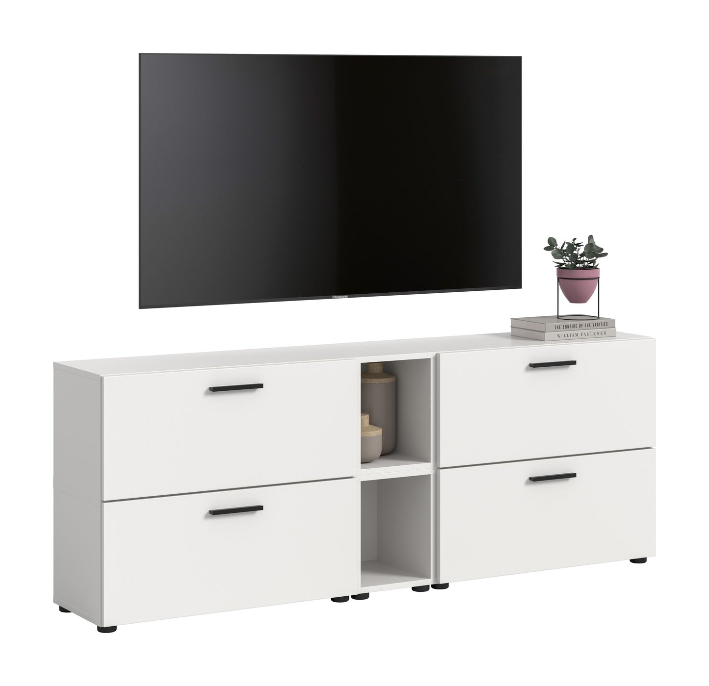 Homes & Jones Wohnwand 2-tlg. TV Möbel Modular Lowboard, Wohnzimmerschrank