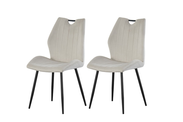 Stuhl Sevilla 2er Set – Samt Esszimmerstuhl mit Metallgriff & stabilem Gestell