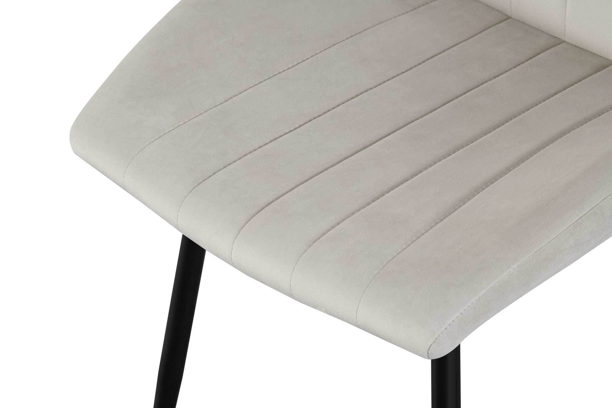 Homes & Jones Esszimmerstuhl im 2er-Set, cremefarbener Polsterbezug, schwarze Beine