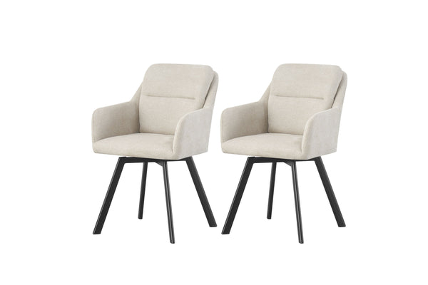 Stuhl Amsterdam 2er Set – Moderner Polsterstuhl mit Stoffbezug in Anthrazit oder Creme