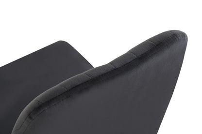 Esszimmerstuhl anthrazit, runde Armlehne mit Keder und gepolsterter Sitzkante