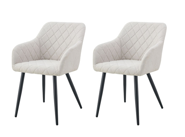 Stuhl Oslo 2er Set – Moderner Esszimmerstuhl mit gestepptem Polster in Anthrazit oder Creme