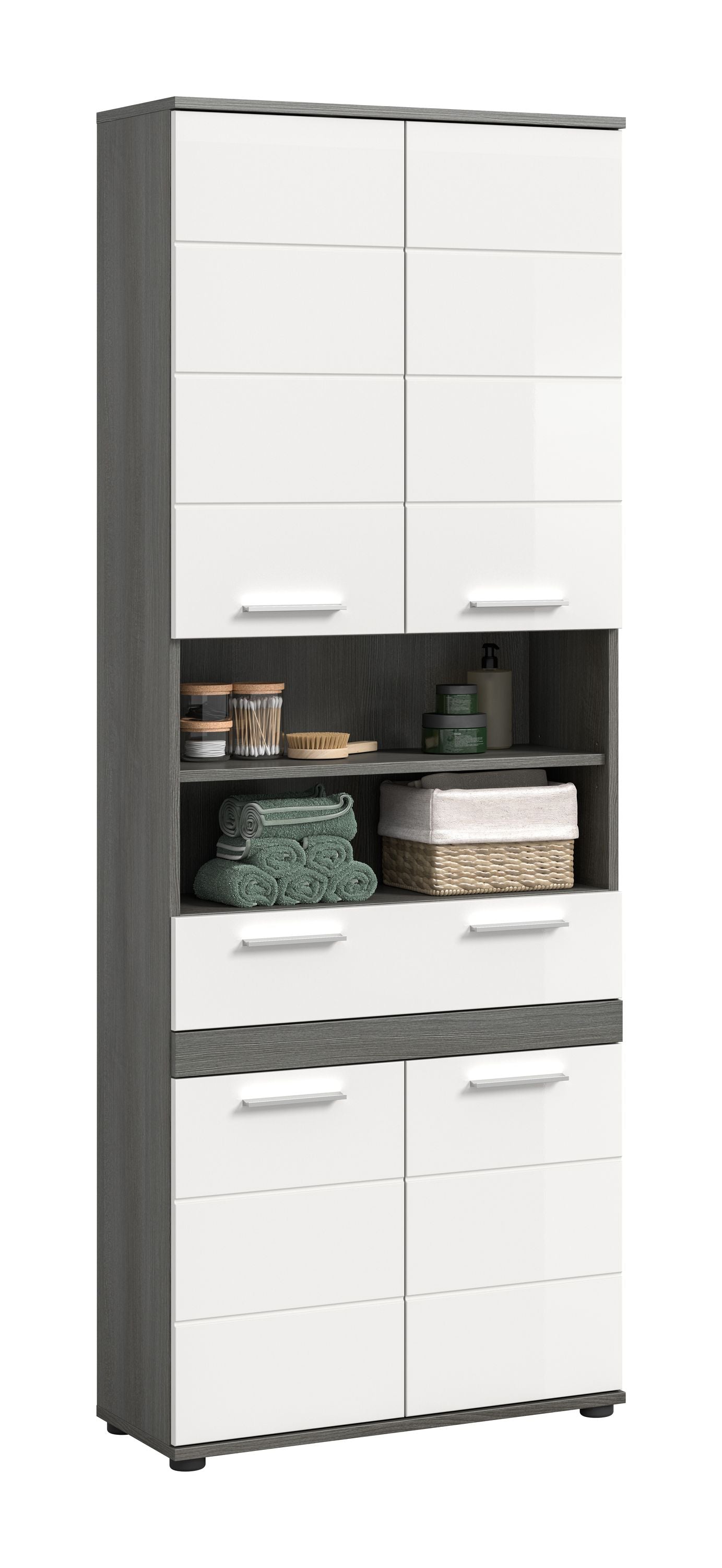 Blake Hochschrank (B/H/T: 70x191x31 cm) in Salbei und Artisan Eiche Nachbildung