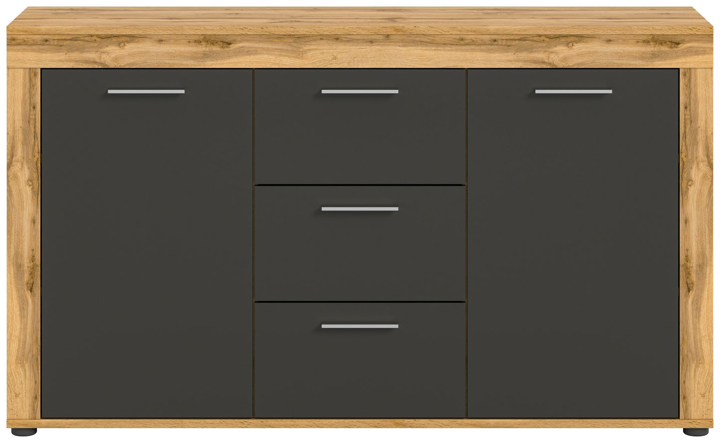 Homes & Jones Sideboard 125 cm breit mit 3 Schubladen, Mehrzweckschrank
