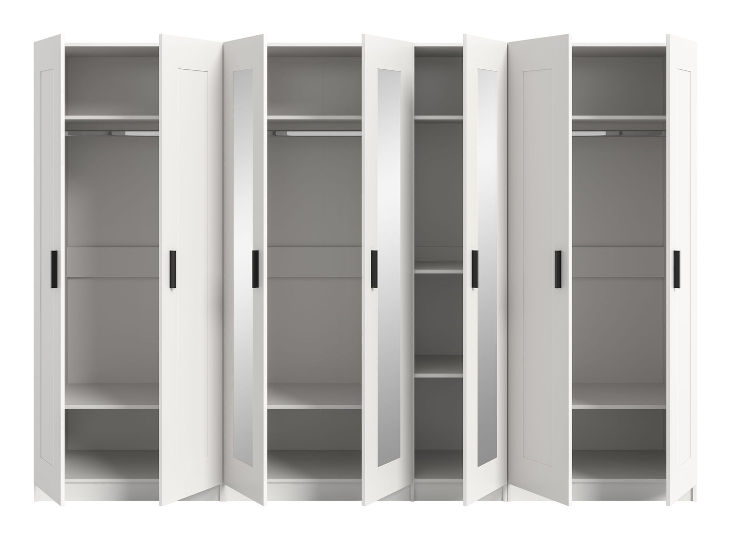 Homes & Jones Kleiderschrank weiß 3-tlg., Schlafzimmerschränke 280 cm breit