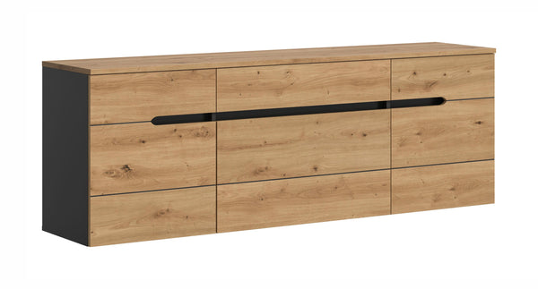 Garderobenschrank hängend CANU (B/H/T: ca. 176/60/37 cm) in Basalt grau/Artisan Nachbildung